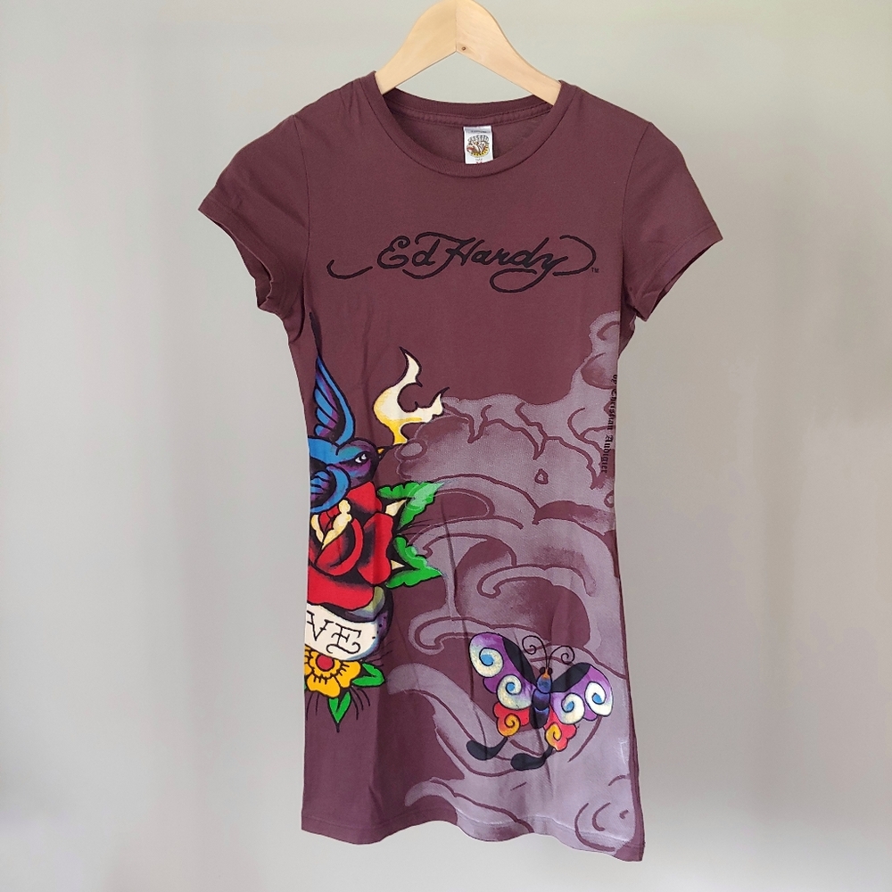 Ed Hardy Designs T-Shirt Short Sleeve Vintage Size Medium